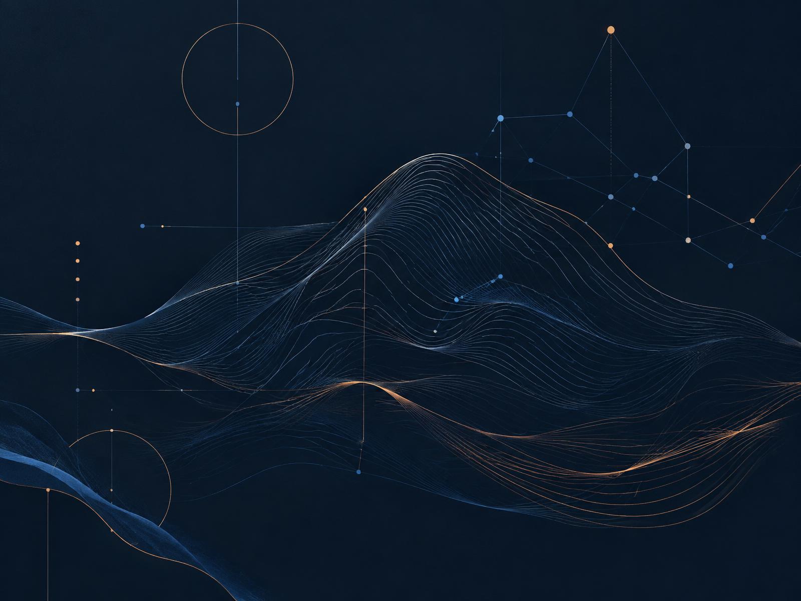 Abstract architectural line and network artwork